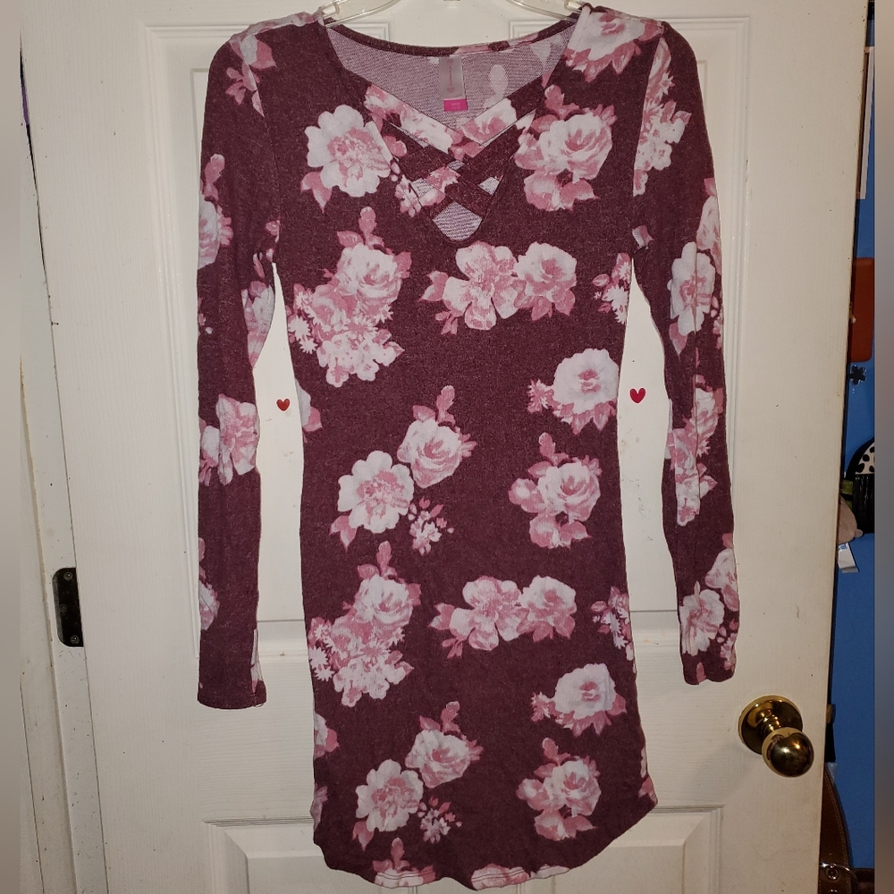 5 for $25 | No Boundaries Floral Long Sleeve Bodycon Knit Dress